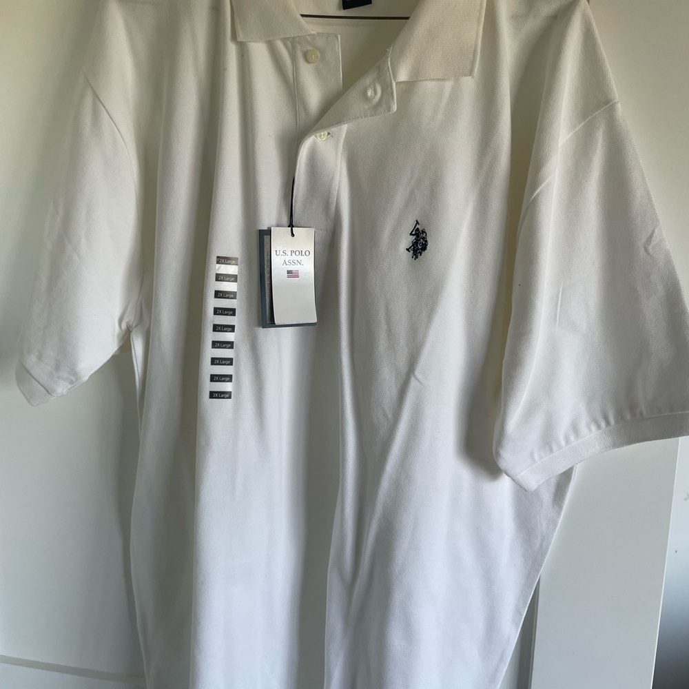 US Polo Assn. white polo shirt NWT